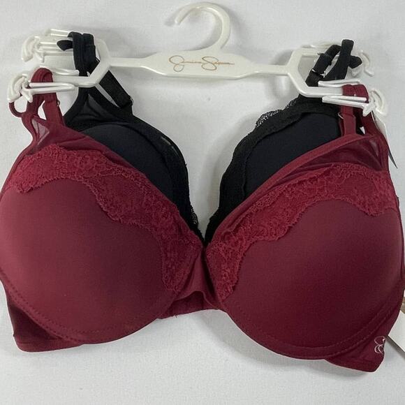 Jessica Simpson Soft Lined TShirt Bra Flirty Front Detail 2 pack Size 34C NEW - Picture 1 of 13